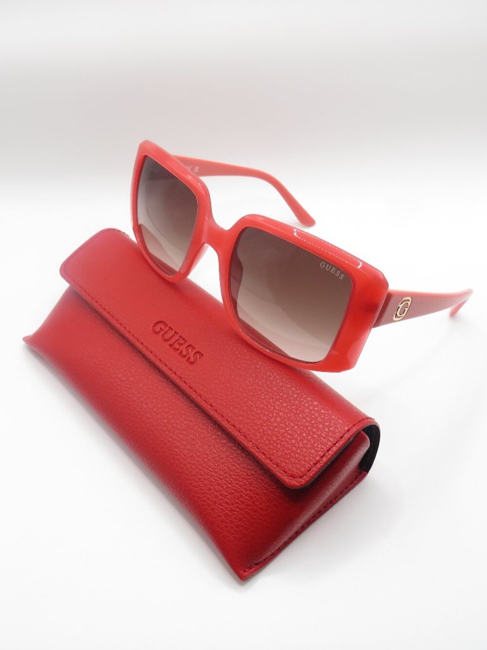 Guess New GU00097/S 72F Shiny Pink/Brown Gradient Oversized Sunglasses.